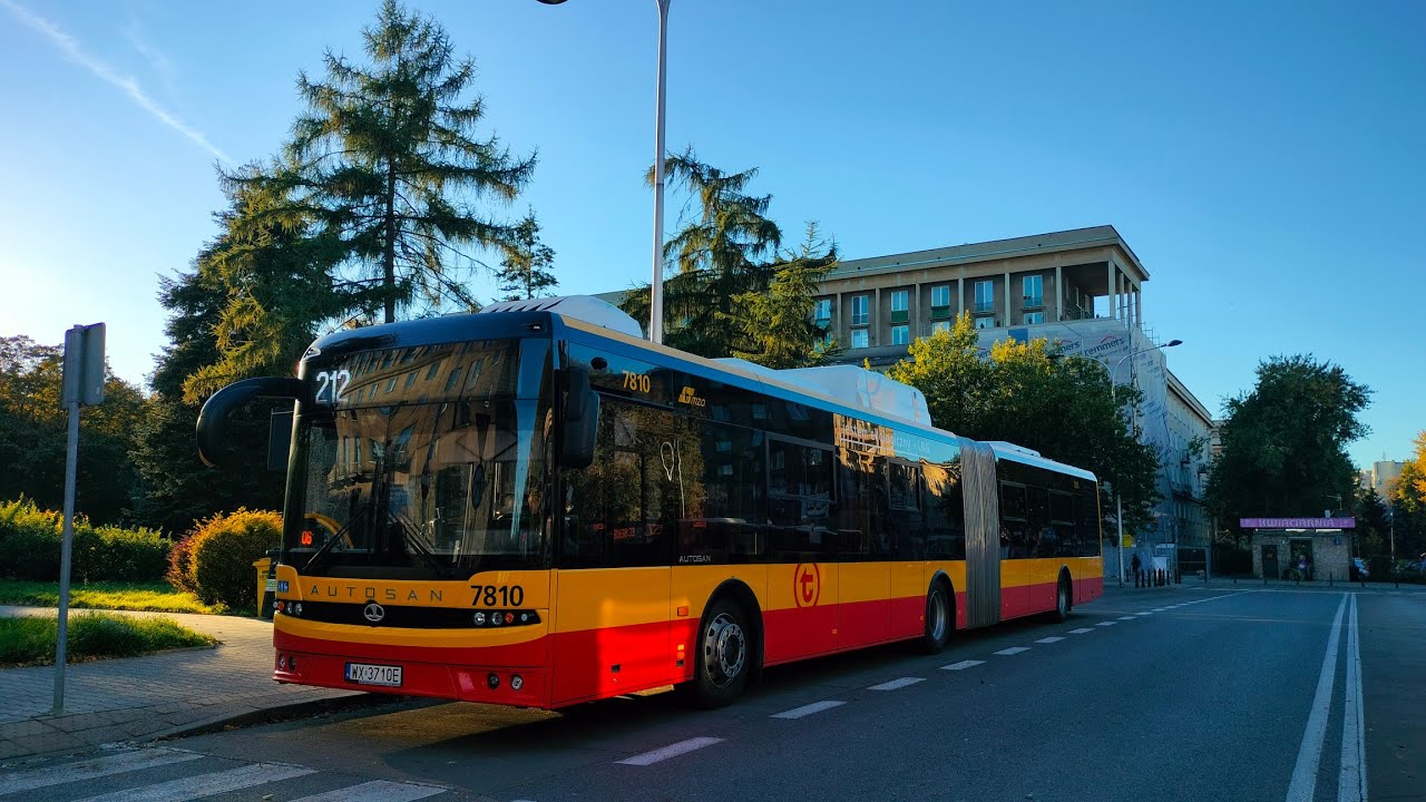 [212] MZA Warszawa - Przejazd Autosanem SanCity M18 LF LNG #7810 na linii 212➡️CH Targówek