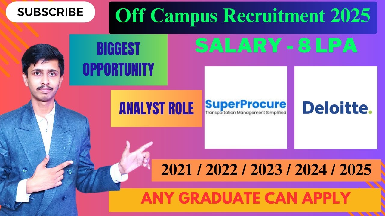 Deloitte Recruitment for Freshers 2025 | SuperProcure Hiring 2025 | Work from Home Job | Fresher Job