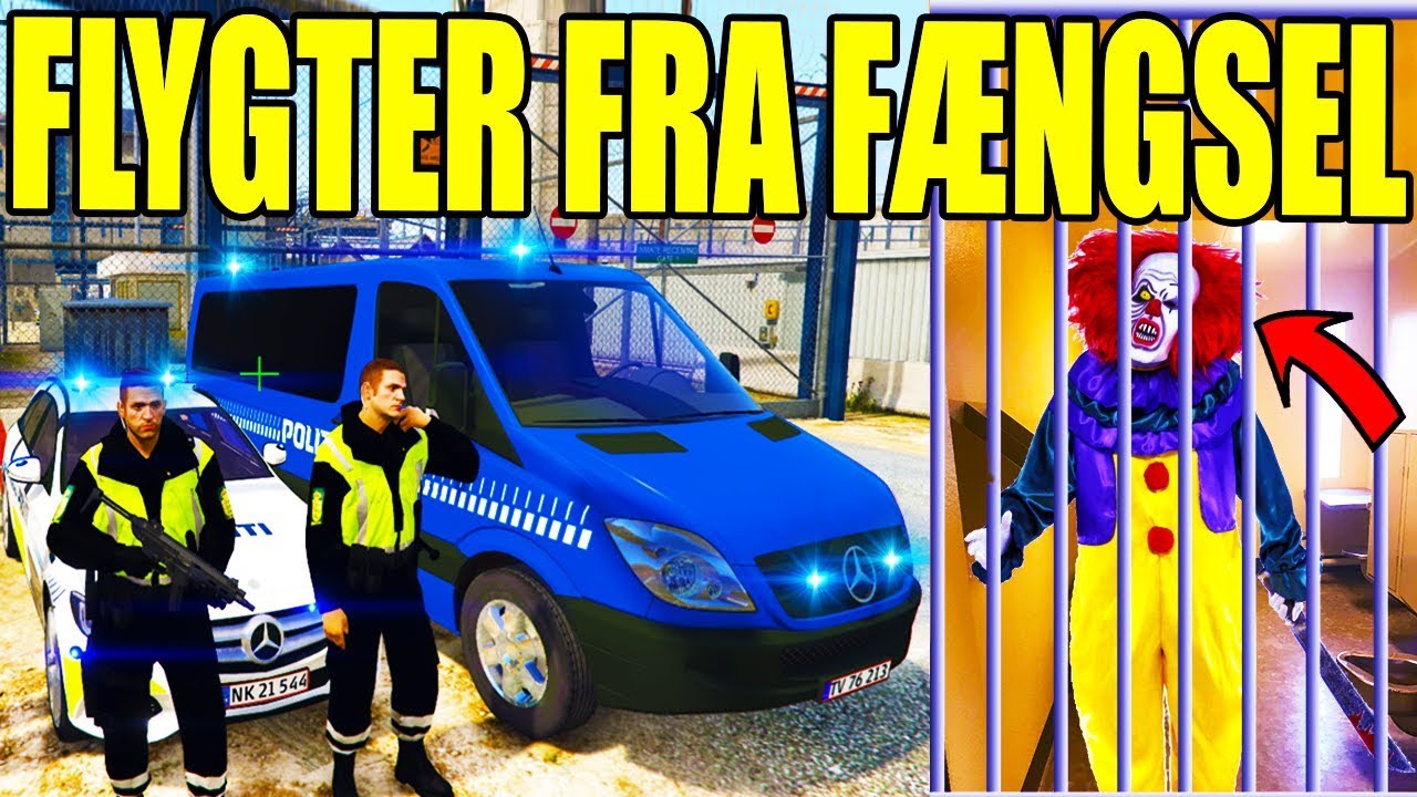 FANGE FLYGTER FRA FÆNGSEL - KLOVNE MORDER - GTA V LSPD:FR - DANSK POLITI [#97]
