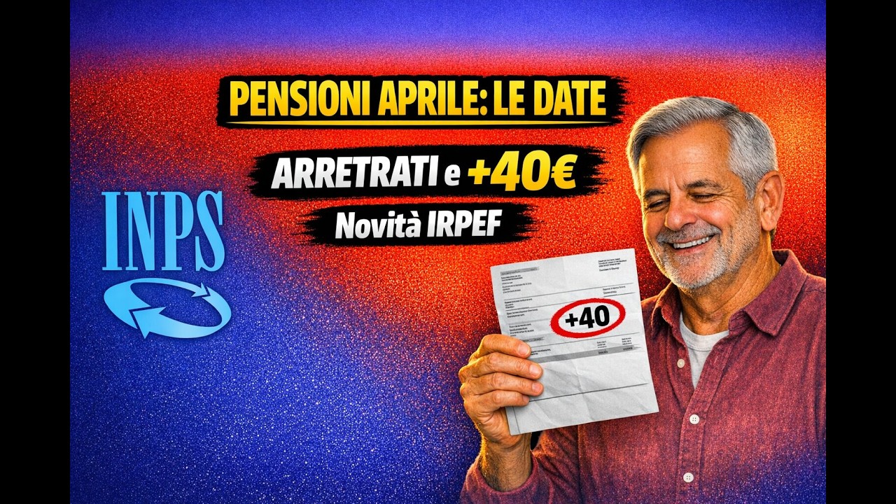 Cedolino Pensione Aprile 2026: Date, Arretrati 40€ e Novità IRPEF