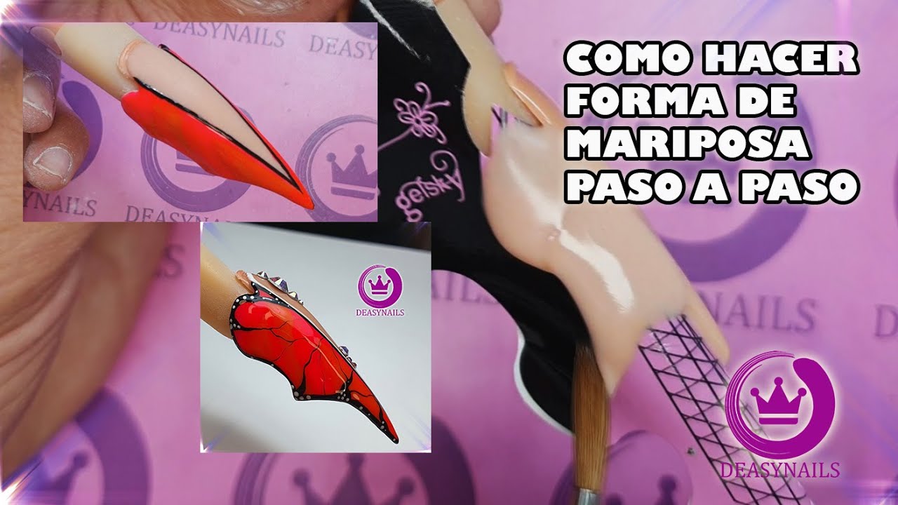 Uñas acrilicas tutorial forma mariposa deasynails