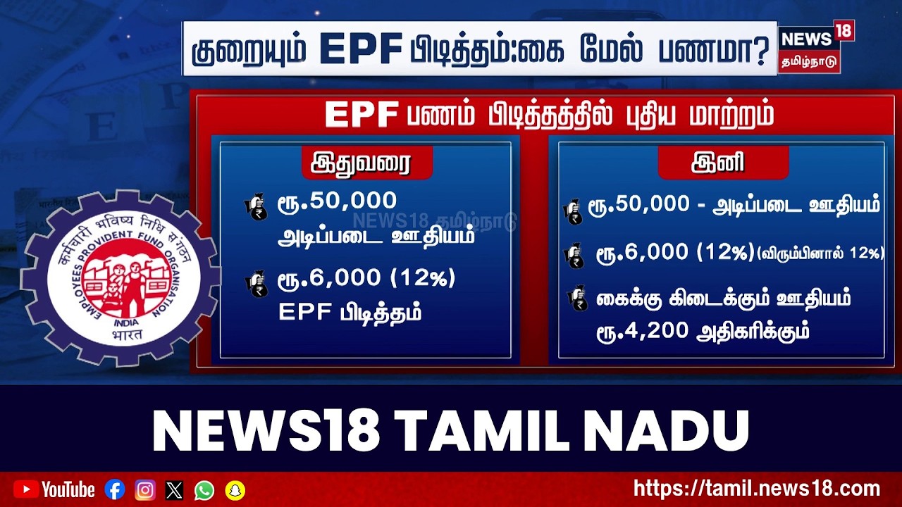 New EPF scheme 2026 Tamil | குறையும் EPF பிடித்தம் - இனி கை மேல் பணமா? | புதிய மாற்றம் என்ன..?
