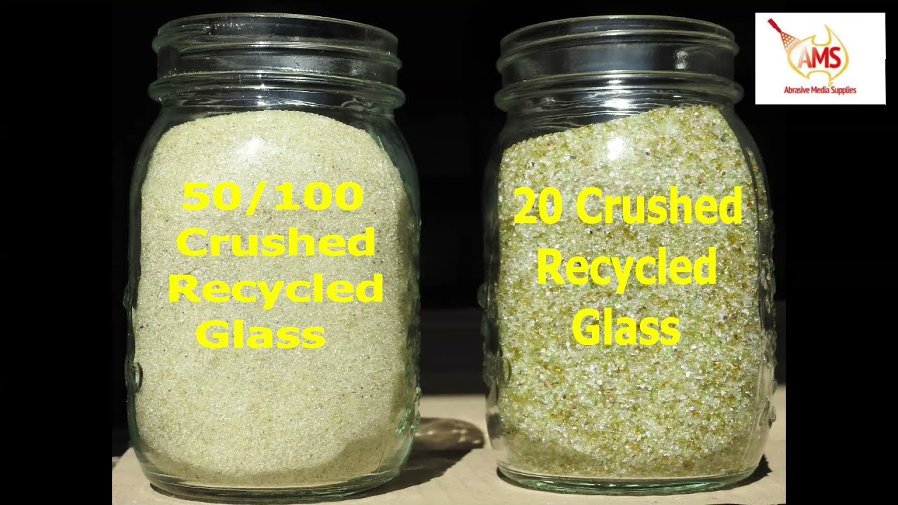 Crushed Recycled Glass for abrasive blasting and more like anti slip floor additive & filter media