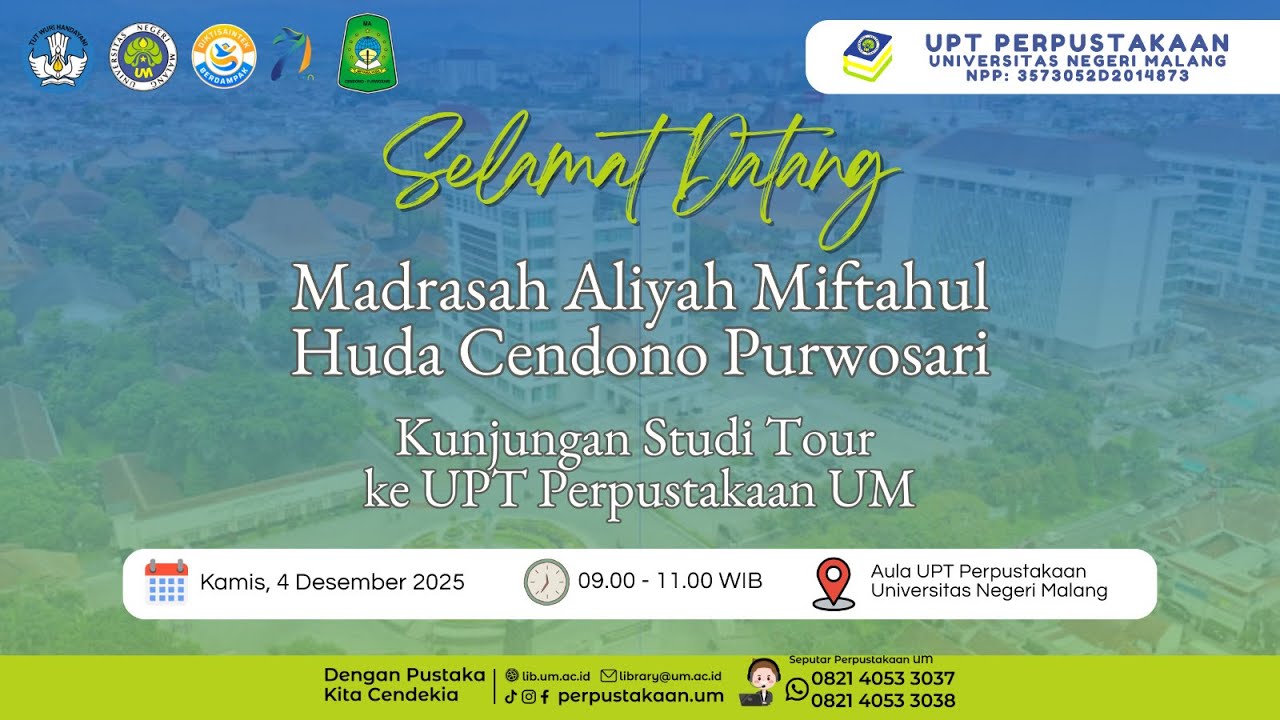 Kunjungan Literasi Madrasah Aliyah Miftahul Huda Cendono Purwosari