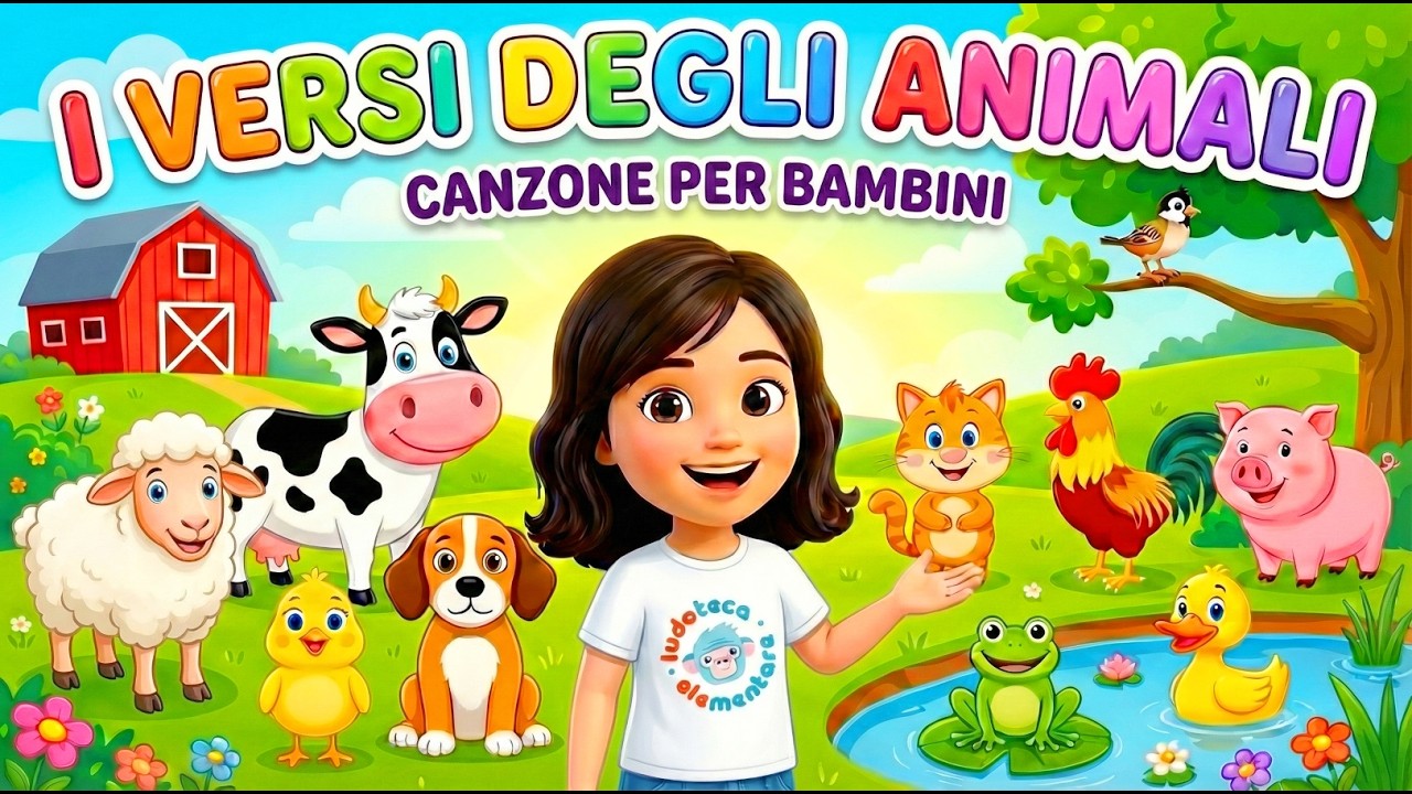 Impara i versi di tutti gli animali! 🐮🐶 Canzone educativa per bambini di Ludoteca Elementare