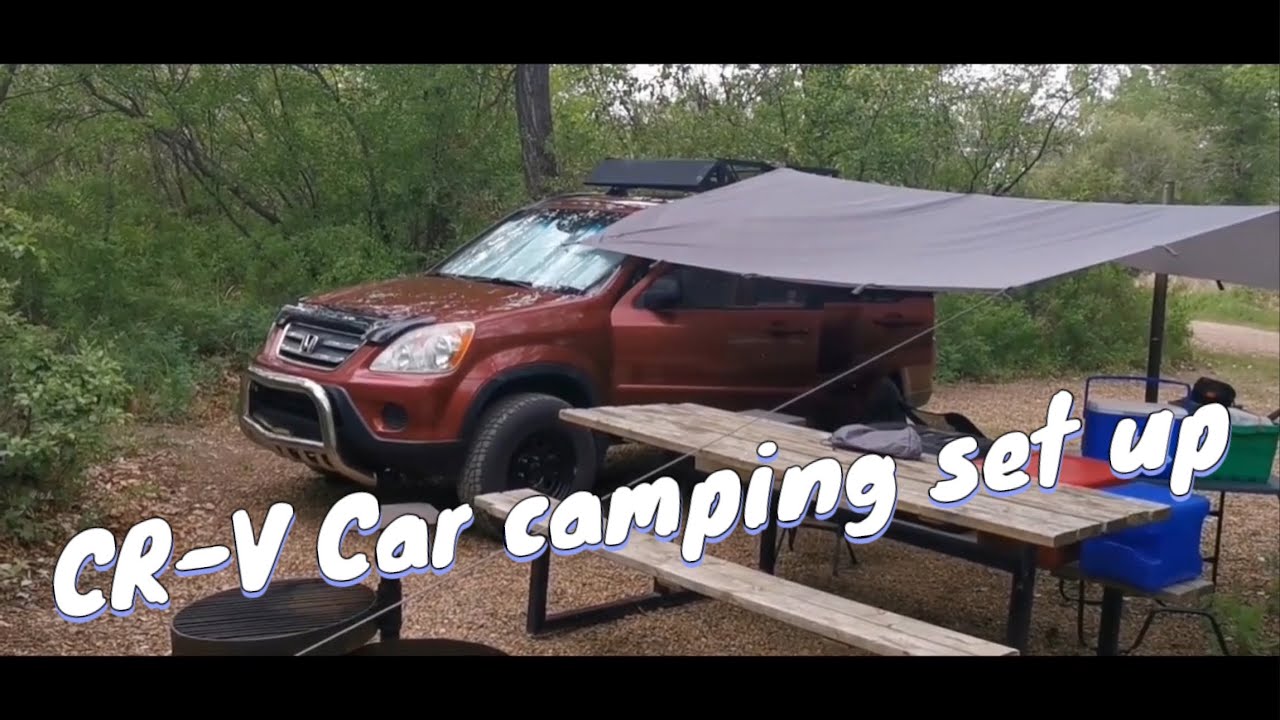 Lifted Honda CR-V  car camping set up