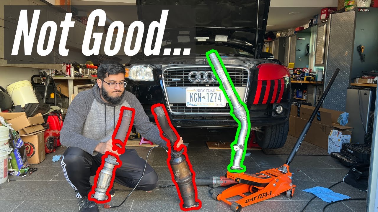 Замена гибкой трубы Audi A4 B7! (Quattro, автомат)