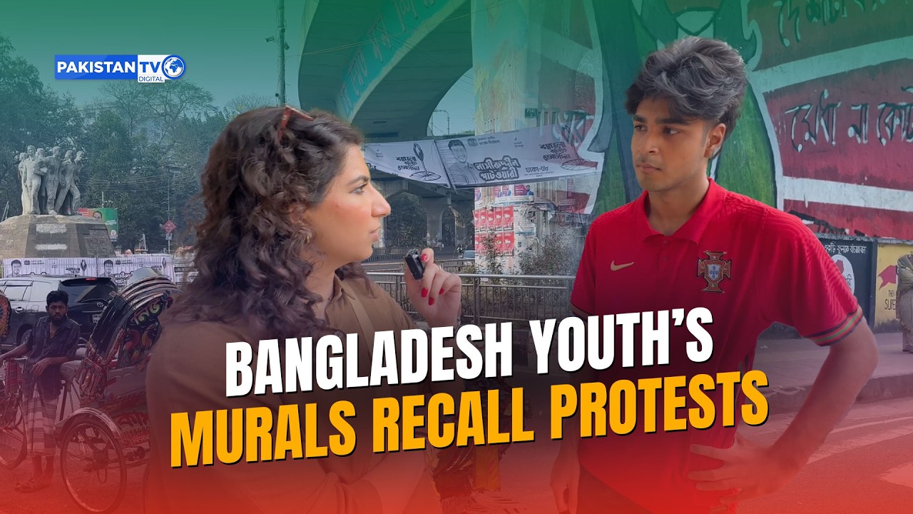 Dhaka University students’ murals recall protest movement on election eve