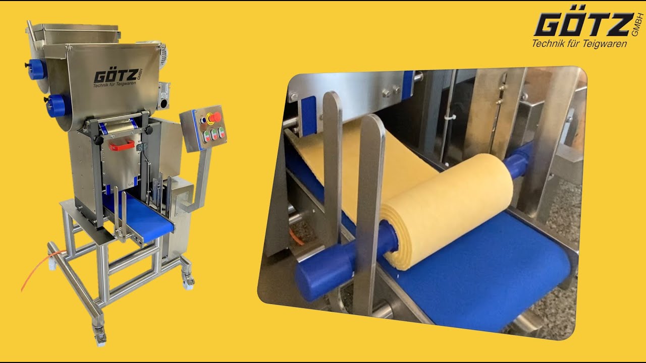Flachteigproduktion mit Walzmaschine / Flat dough production with rolling machine A-160-4G-G.