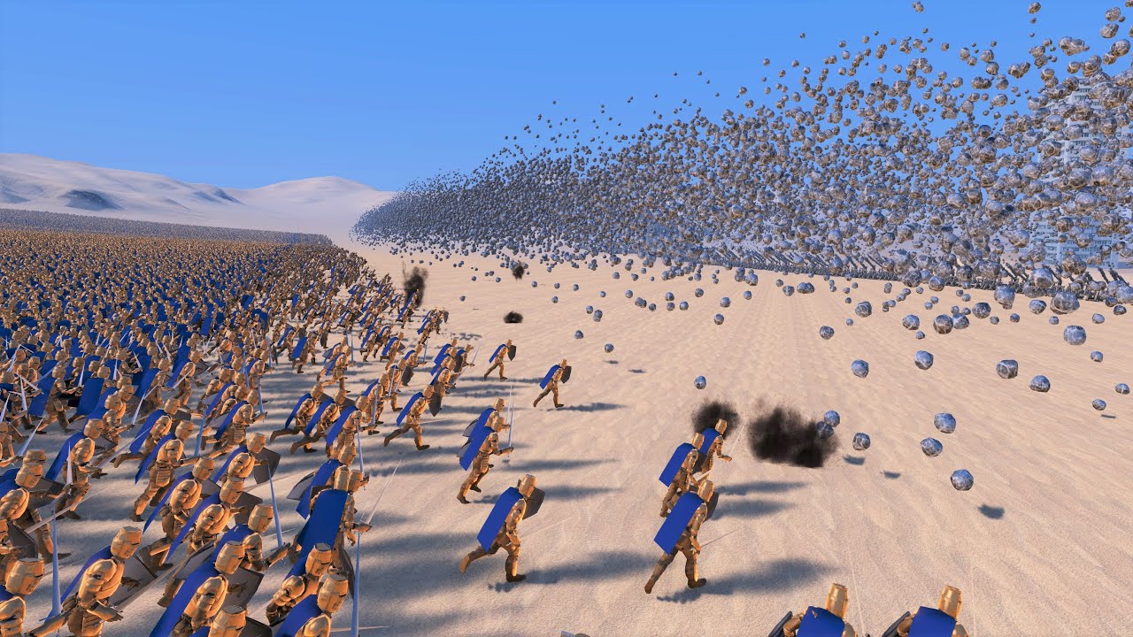 10,000 RPM Full Auto CATAPULTS vs 50.000 GOLDEN KNIGHTS - Ultimate Epic Battle Simulator UEBS