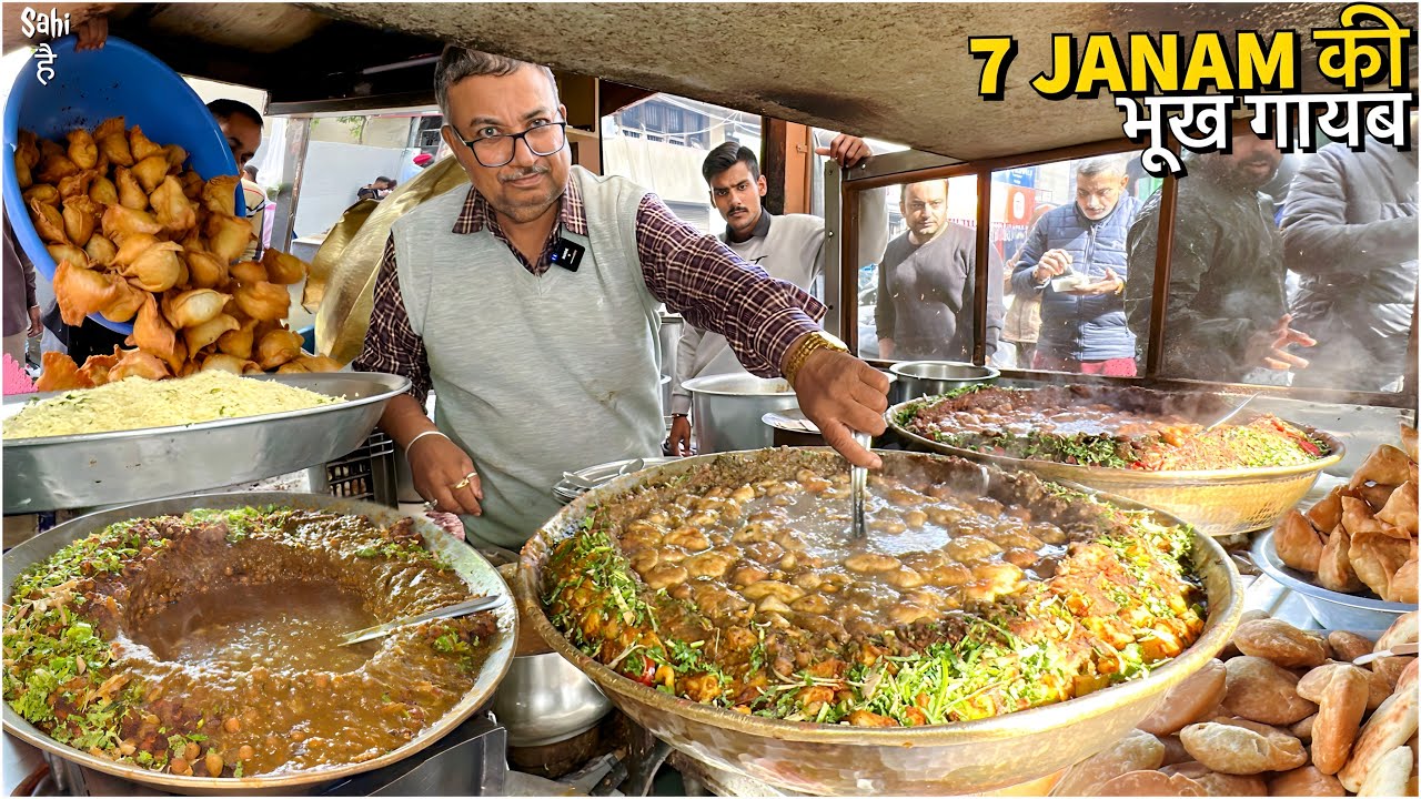 60/- Jammu ki सबसे Heavy Traffic Jam Lunch Thali 😍 Street Food India