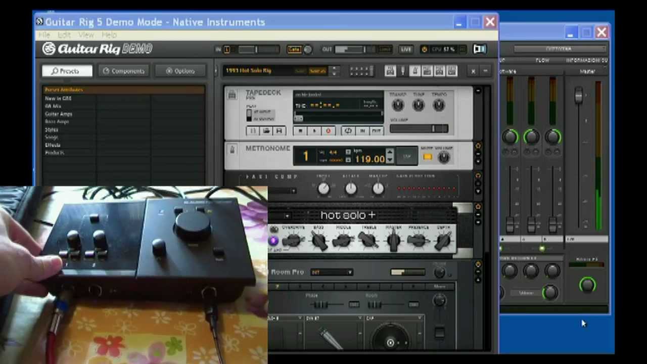 MAudio Avid FastTrack c400 - Problema rumore di fondo con notebook - Video 2 Guitar Rig