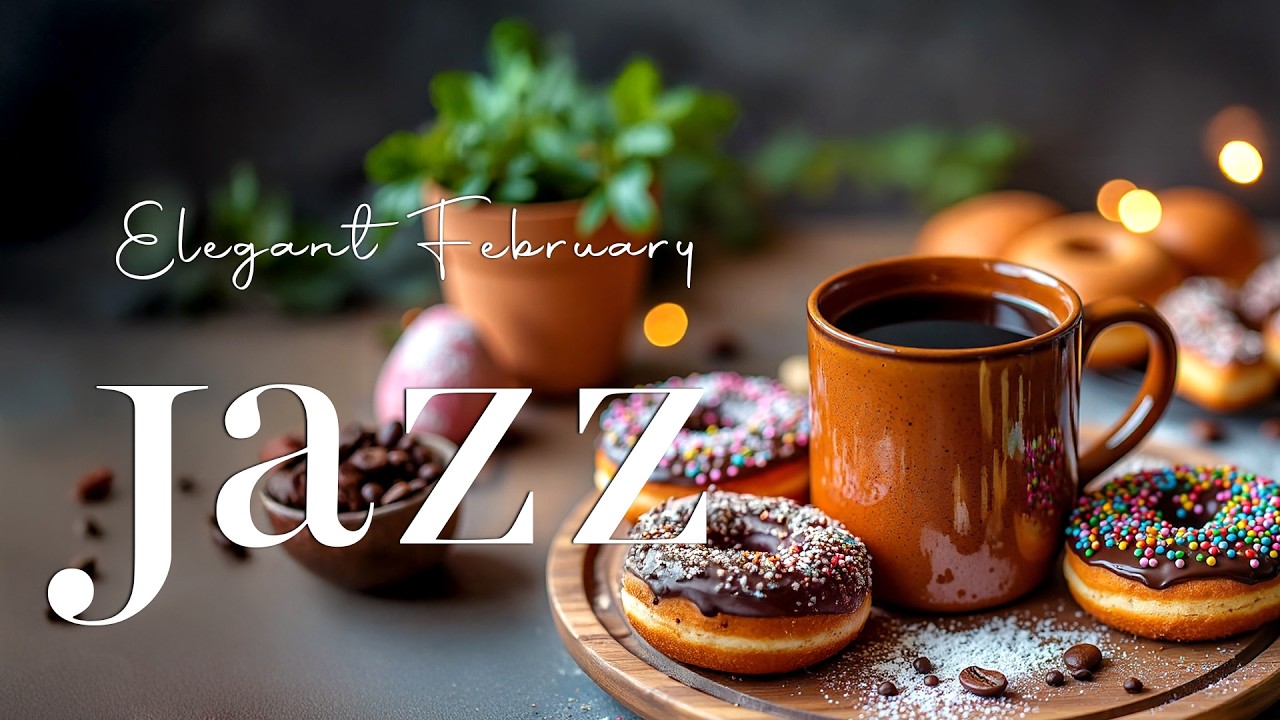 Elegant February Jazz ☕ Upbeat Jazz Cafe Piano Music & Bossa Nova Background for Stress Relief