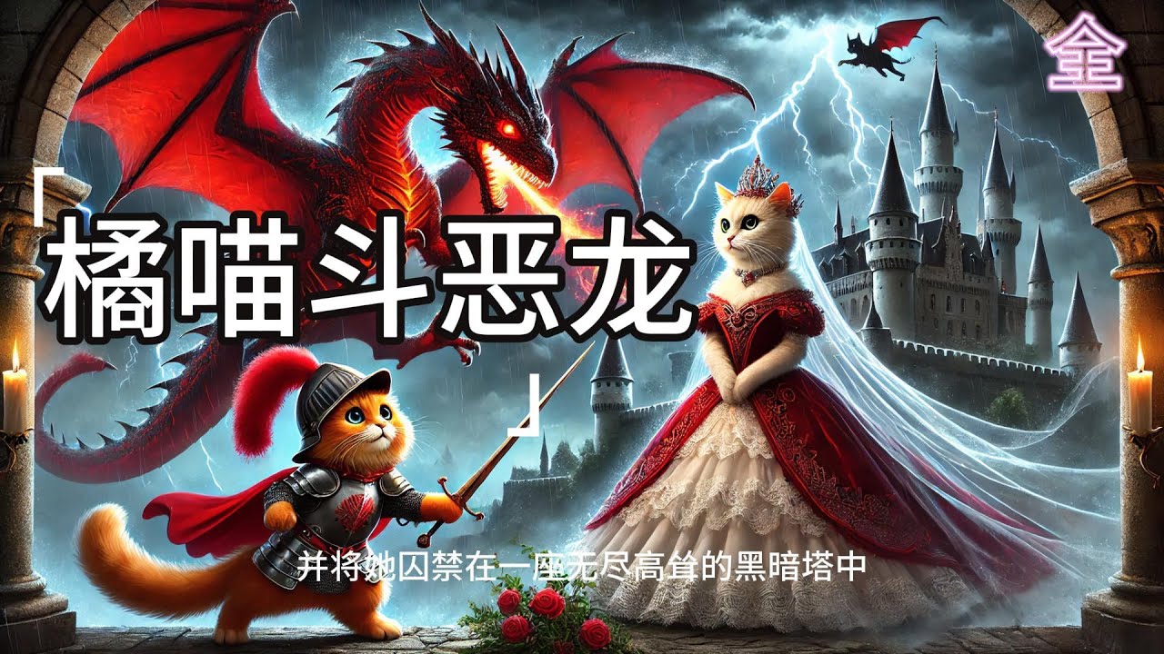 橘猫斗恶龙  Cat Dragon Quest  にゃんドラゴンクエスト #睡前故事  #bedtimestories #cute #kitten #pussy #cat #meow #猫 #ai