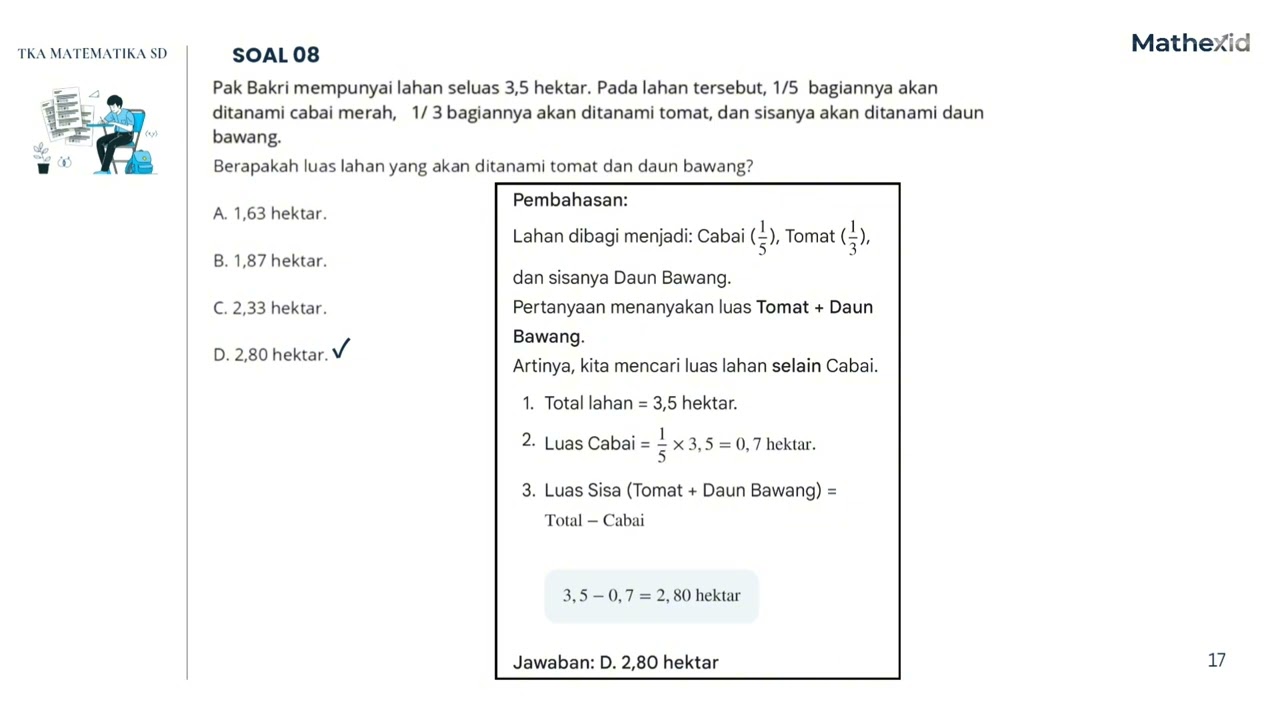 SIMULASI TKA MATEMATIKA SD 2026 Pusmendik DAN PEMBAHASAN LENGKAP