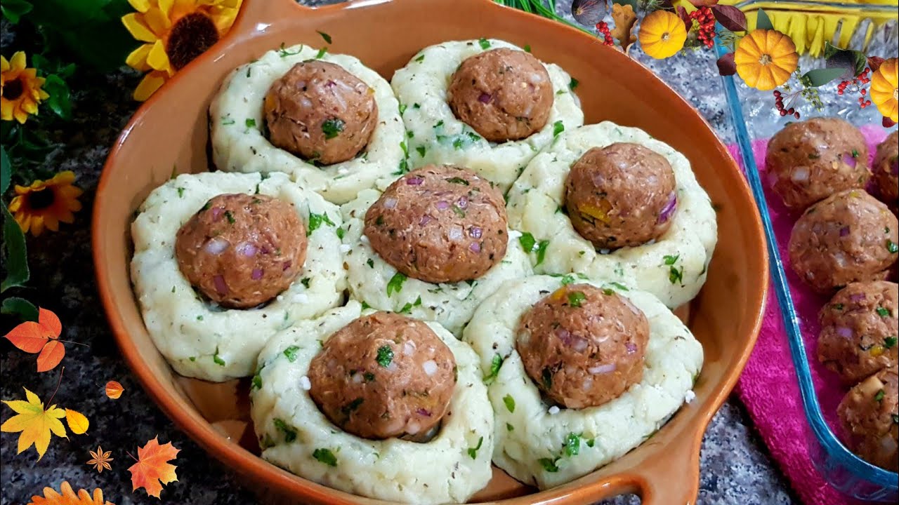 DELICIOUS POTATO MEATBALLS RECIPE in OVEN | ADDICTIVE DINNER RECIPE | Kanamit Gid