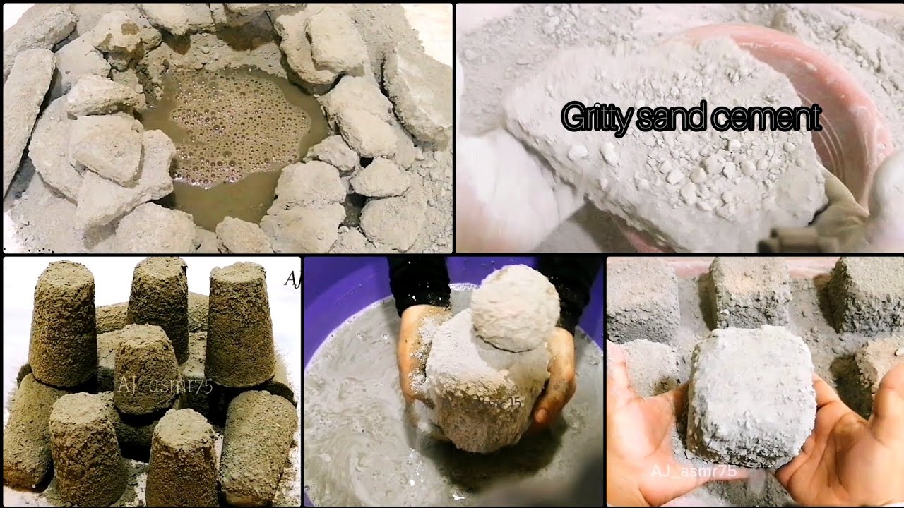 Gritty sand cement compilation edit video. Plz full watch. Soft dusty crispy texture Asmr. 