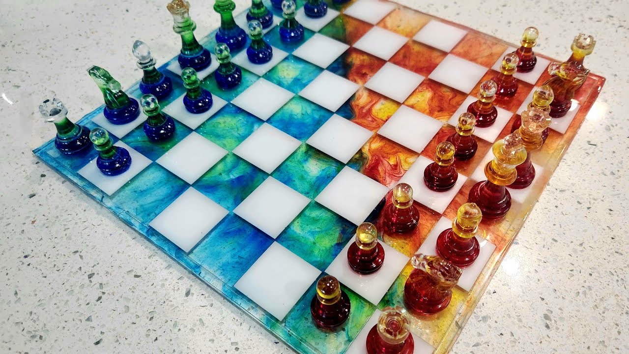 DIY Resin Chess Board Beginner Tutorial.   #resinart #craftyheartstudio #chessboard