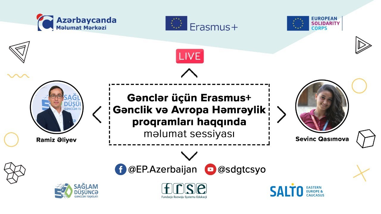 Erasmus+ Gənclik və Avropa Həmrəylik Korpusu | Onlayn məlumat sessiyası