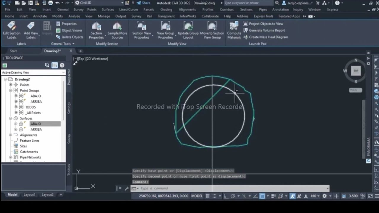 CREAR UNA SUPERFICIE DE UN TUNEL PARA CALCULO DE EXCAVACION CIVIL 3D