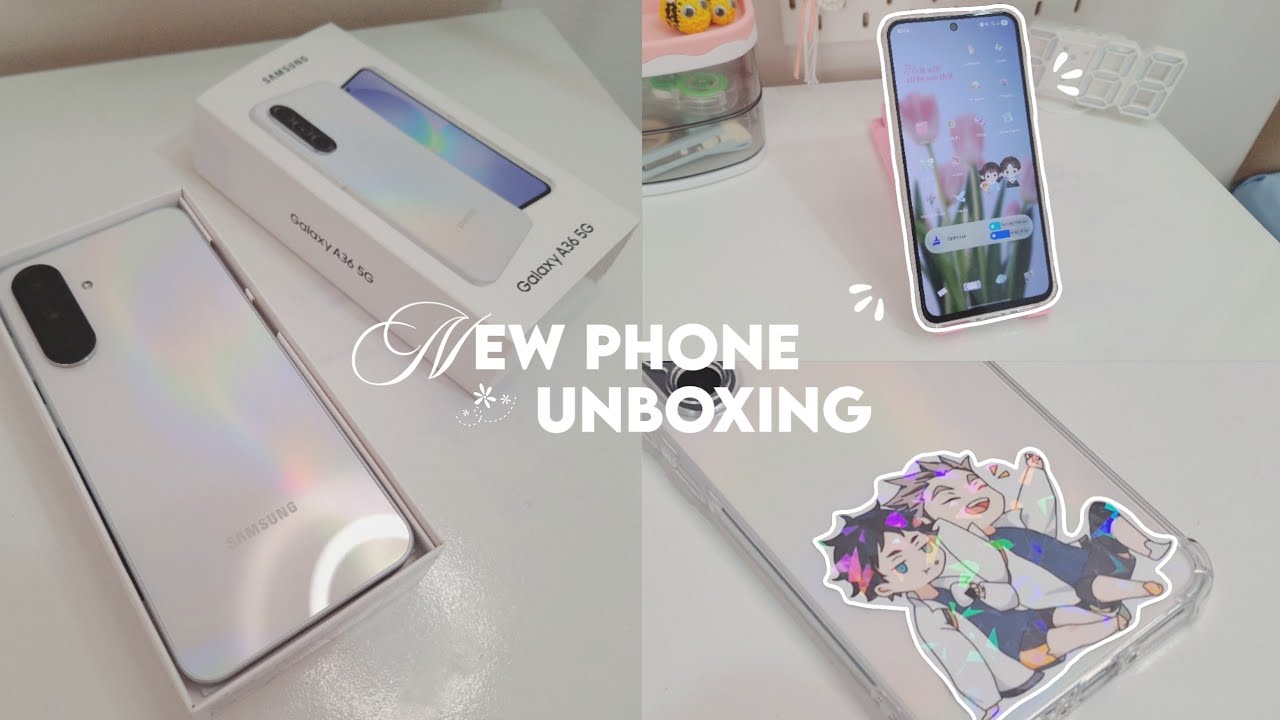 [ NEW ] samsung galaxy A36 unboxing 🤍 : awesome white, aesthetic setup and accessories