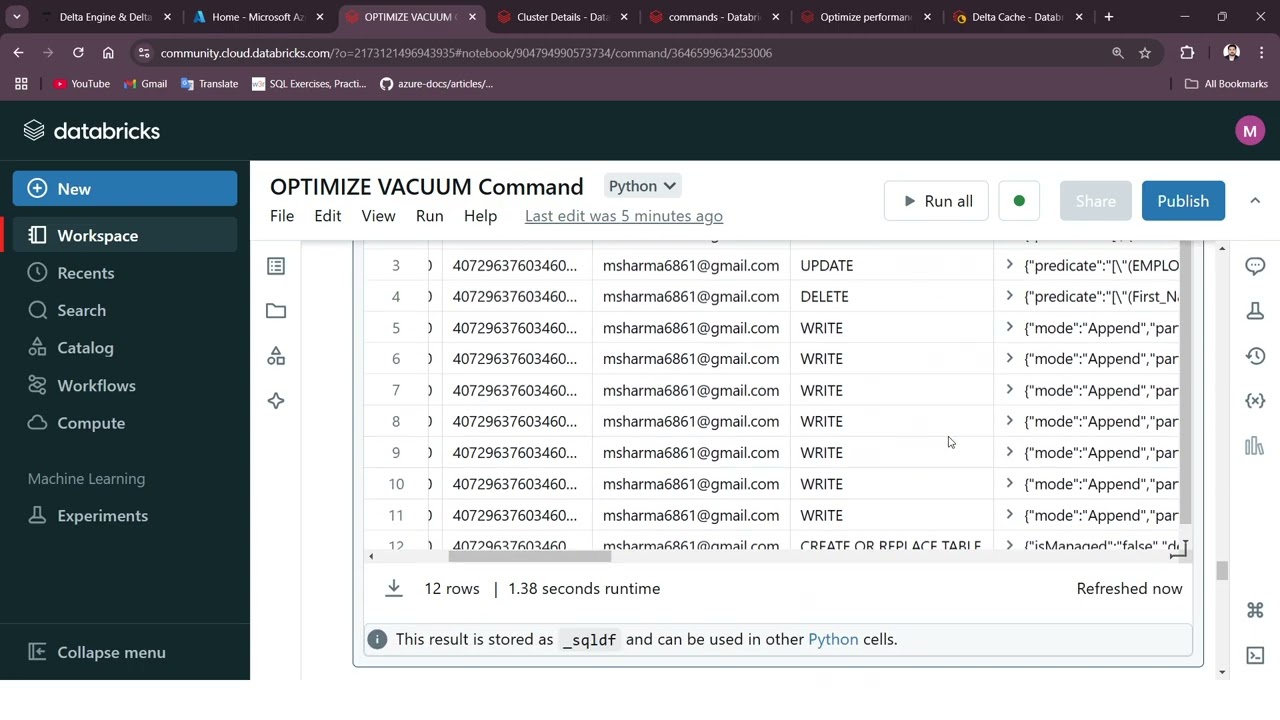 7. Databricks optimization || OPTIMIZE and VACUUM command. (Hands on)