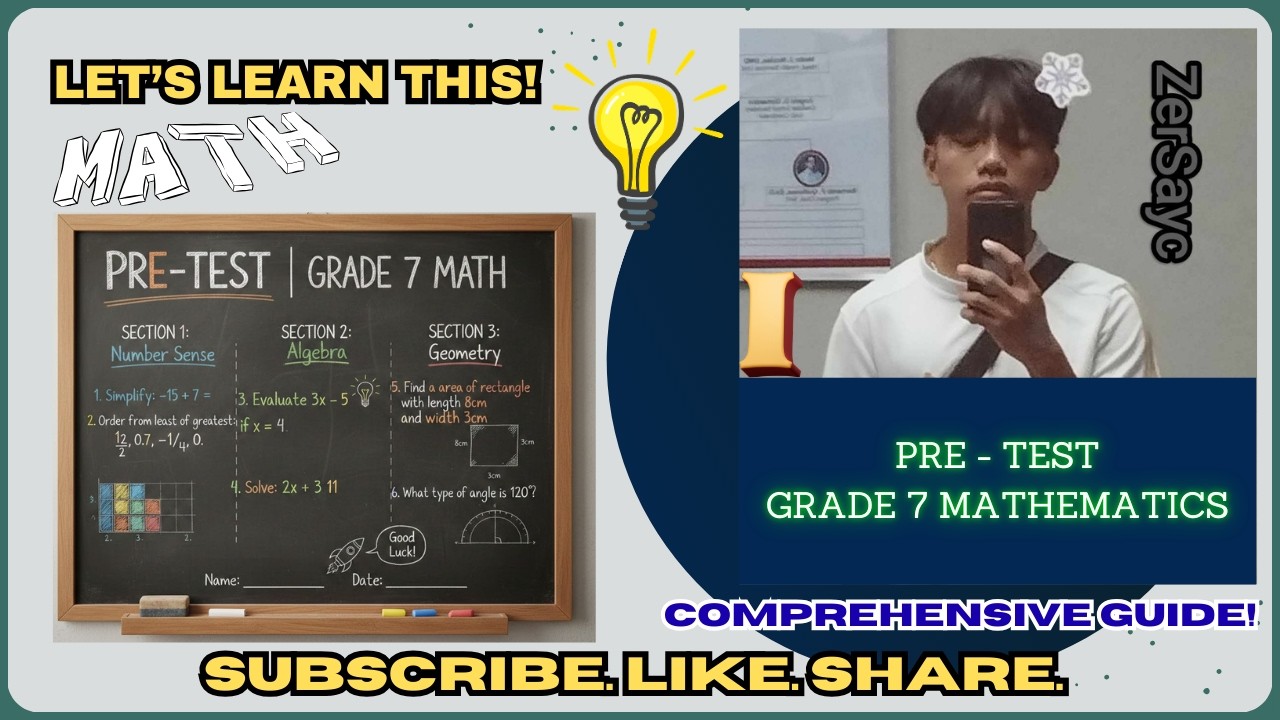 PRE-TEST | GRADE 7 MATH (TAGALOG/FILIPINO EXPLANATION)