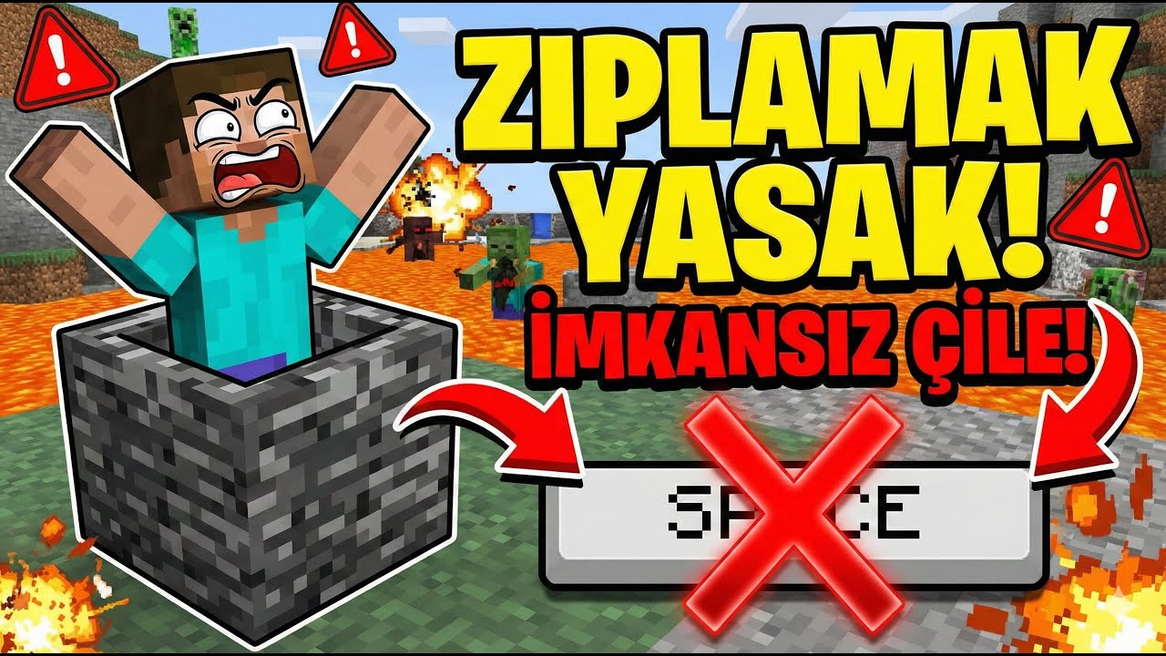 MİNECRAFT AMA ZIPLAMAK YASAK! (Sinir Krizi Geçirdim)
