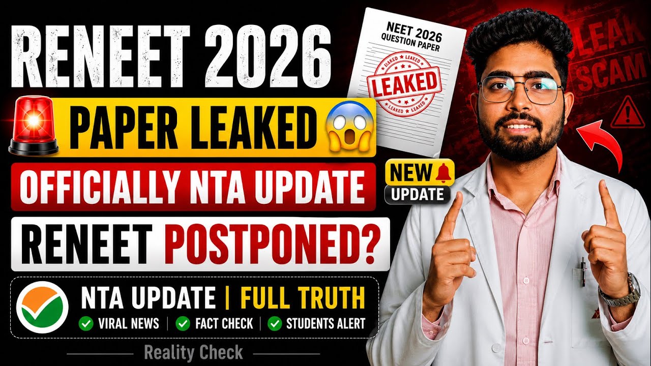 RENEET 2026 Paper Leak? 😱 Official NTA Update | ReNEET Postponed or Fake News? Full Truth
