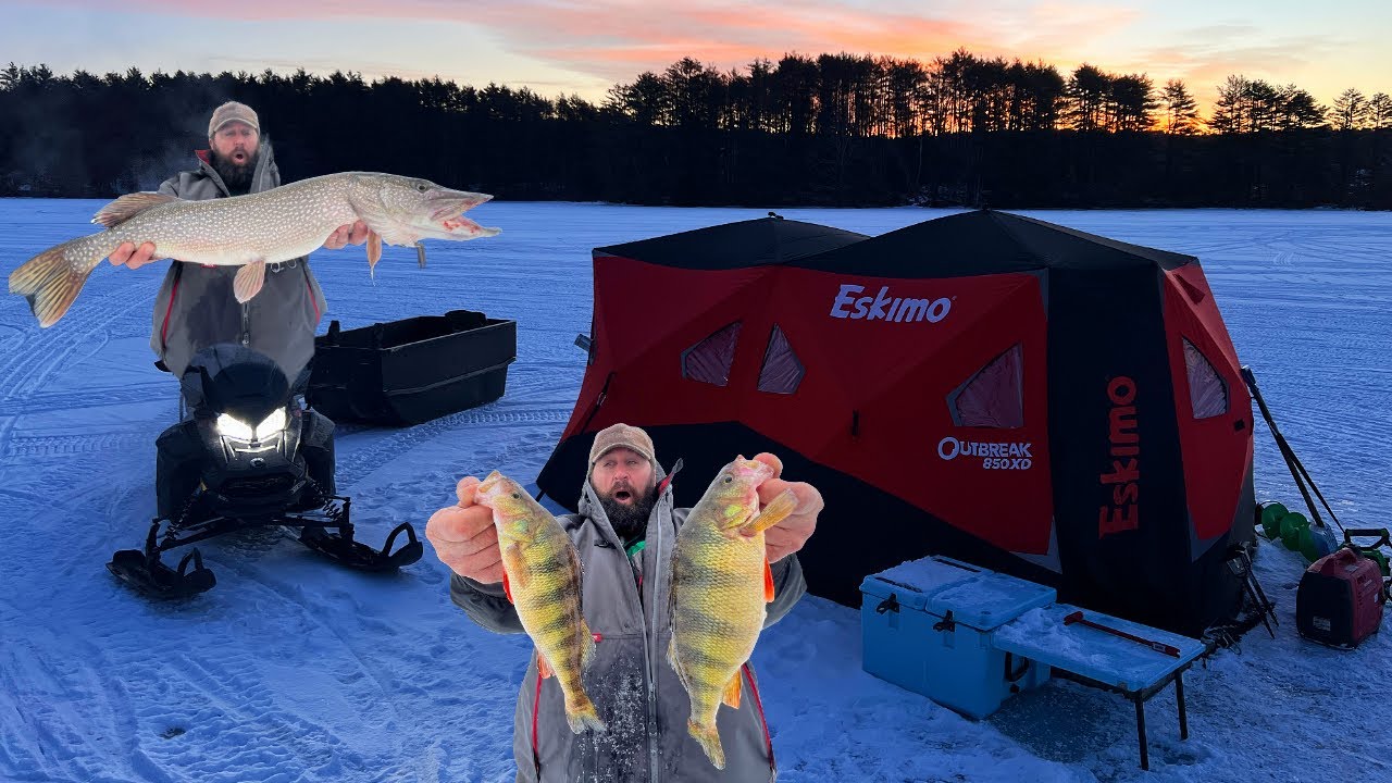 Hot Tent Winter Camping for Yellow Perch and Pike