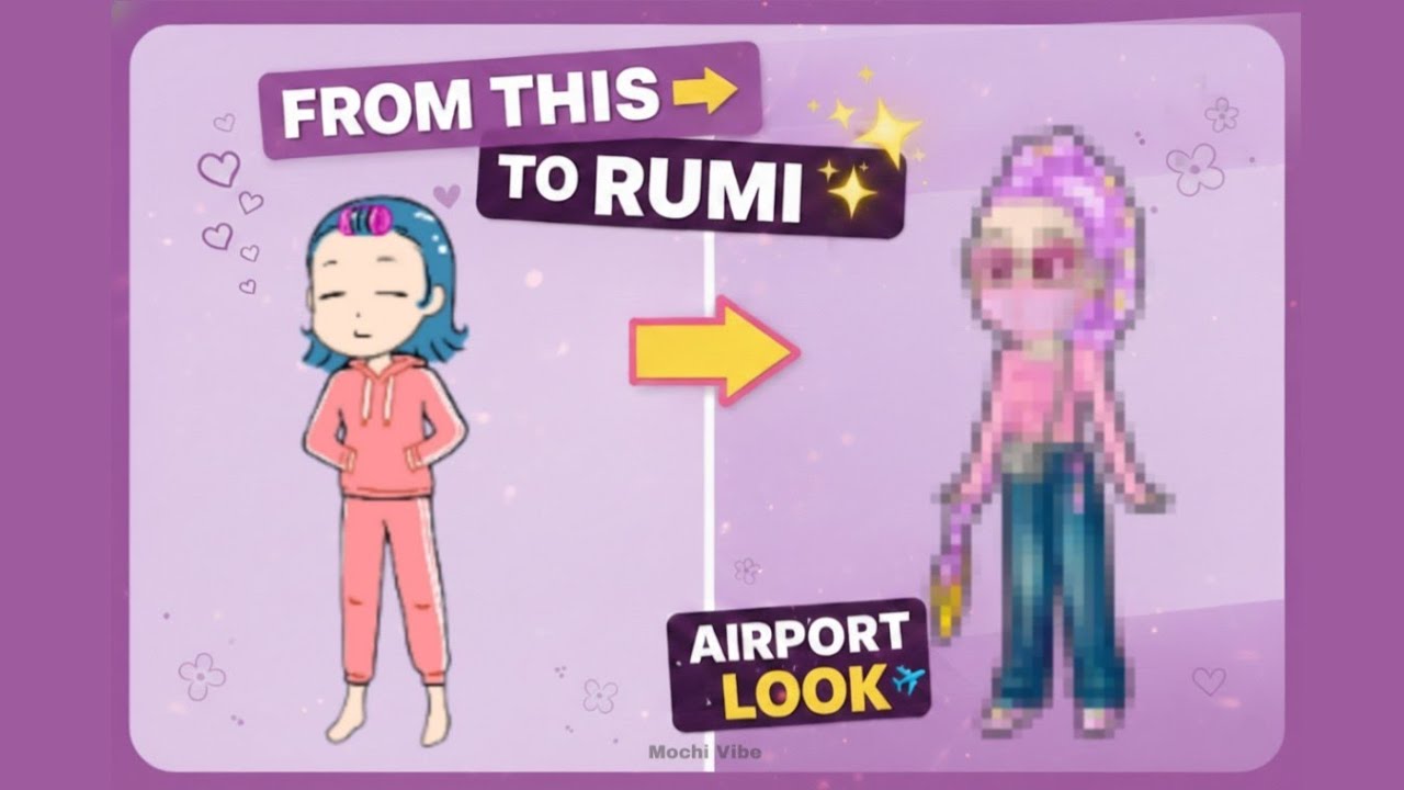 RUMI Airport Look Makeover ✈️💖 Dressing My KPop Idol | Ep 02 