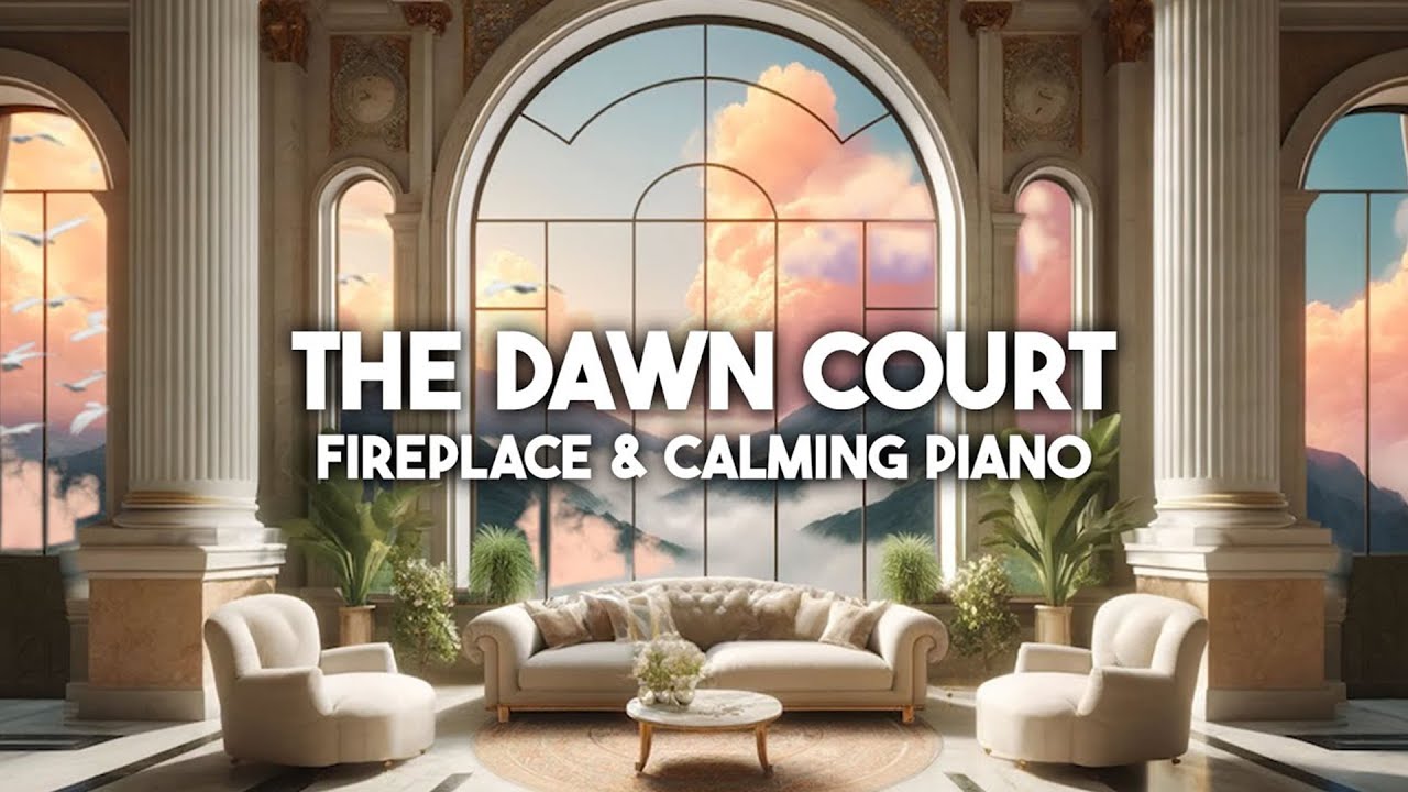 ☁️ the dawn court | piano & fantasy ambience with fire crackling 🔥