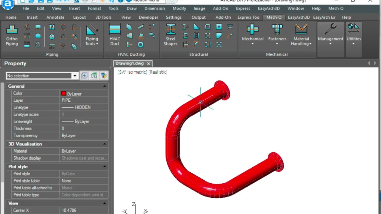 CAD Piping Input : Direct Distance Example