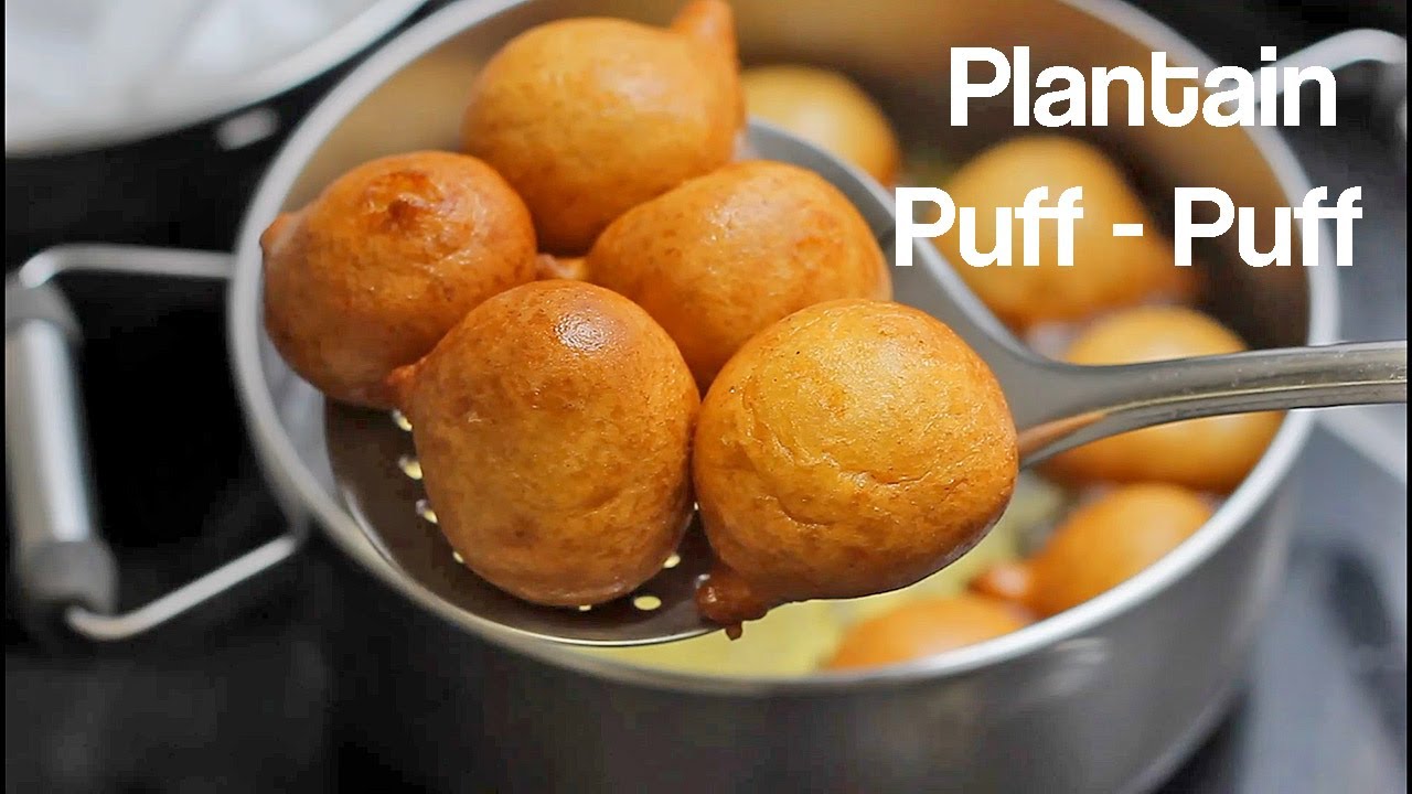 Plantain Puff Puff- сладкий пряный Ripe Plantain puff puff (plantain buñuelos de platano)