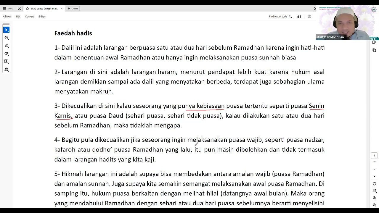 Kuliah JAA Pengajian Hadis2 Hukum Kitab Bulughu Maram Oleh Ust Mustafar Suki. Isnin 260126 (siri 24)