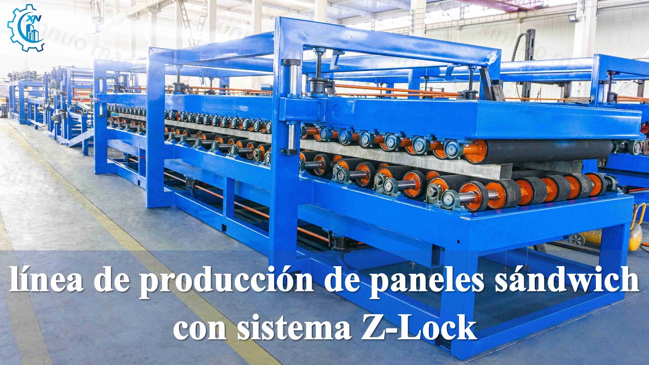 Línea Continua para Panel Sándwich con Cerradura S/Z #rock wool sandwich panel production line