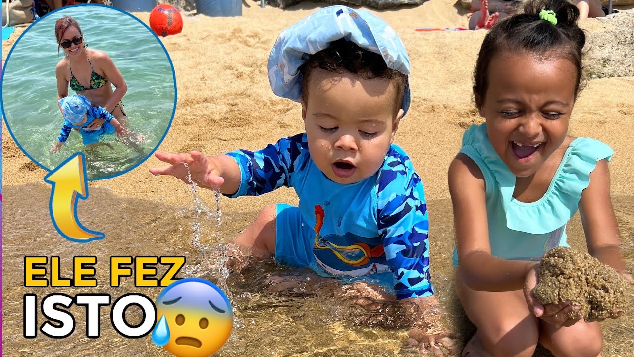 OLHA O QUE ACONTECEU QUANDO EU COLOQUEI MEU BEBÊ NO MAR PELA PRIMEIRA VEZ - Familia da Rê