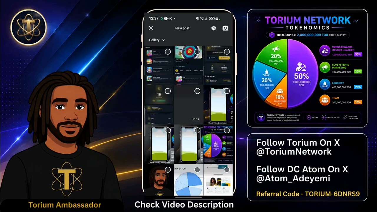 Earn More TOR By Completing Social Media Task On Torium Network Mining App   TGE in 2027720P 60FPS