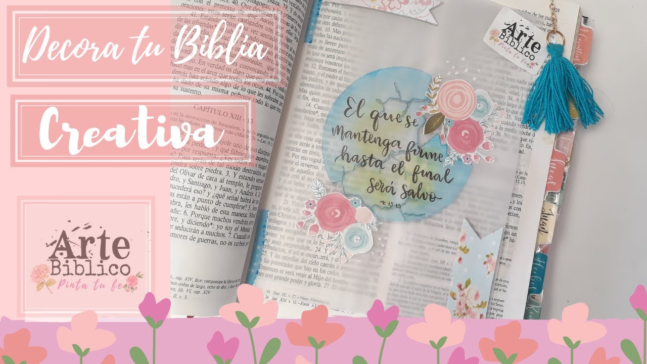 Cómo decorar Biblia Creativa técnica pergamino ( Lettering Bíblico Marcos 13:1-20 )