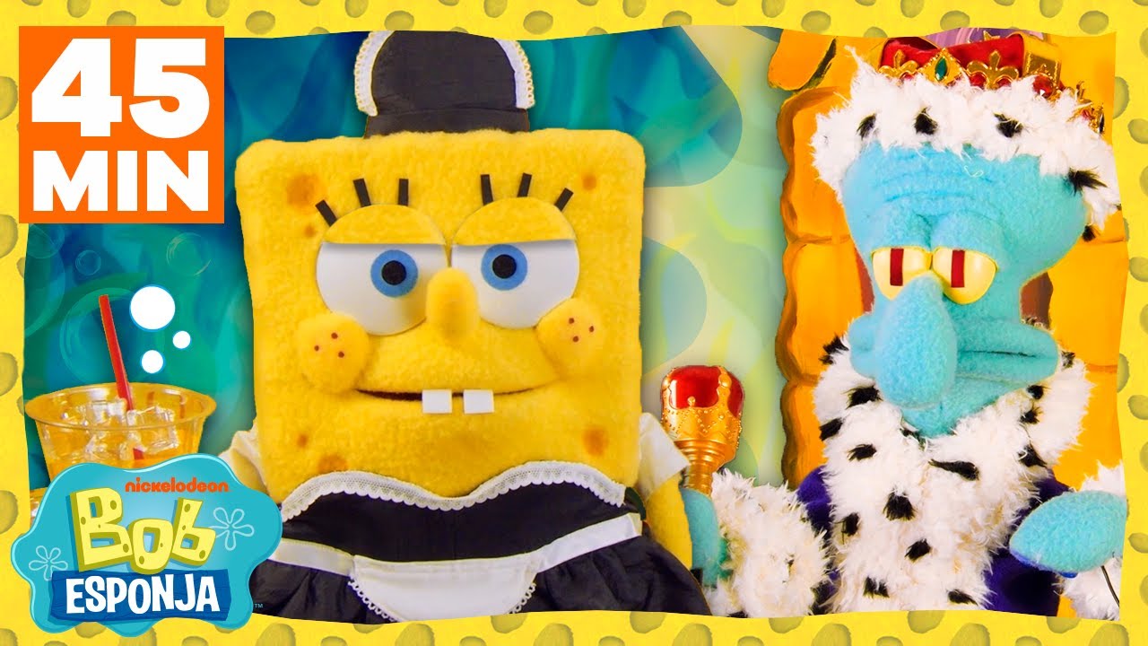 Bob Esponja | Maratona de Fantoches do Bob Esponja por 45 Minutos! | Bob Esponja em Português