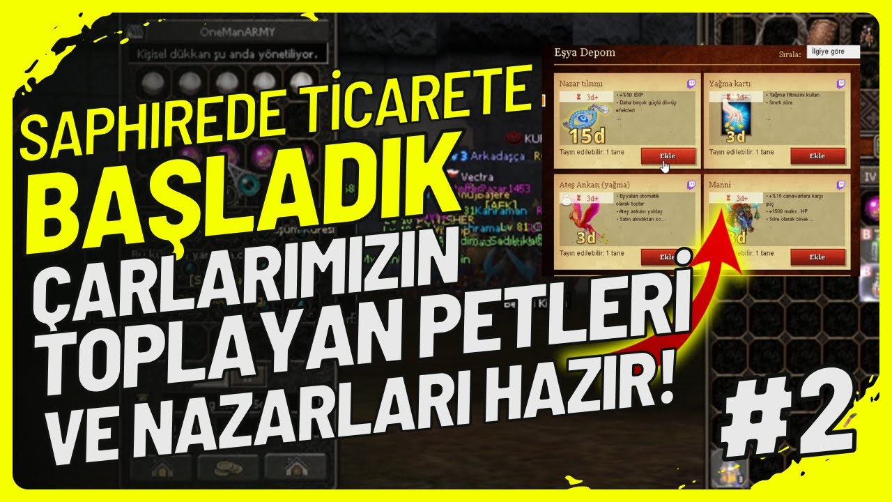 SAPHİRE SUNUCUSU 2 BÖLÜM TİCARETE BAŞLADIK METİN2 TR OFFICIAL SAPHIRE