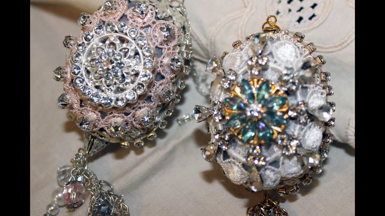 Jeweled Passementerie Style Egg Ornaments - Simple DIY