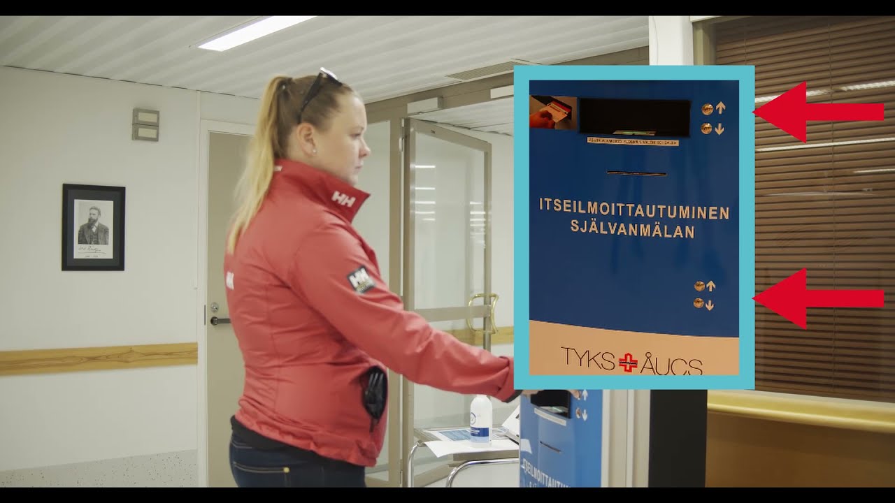 Ilmoittautuminen Tyks Vakka-Suomen sairaalassa ITTE-automaatilla