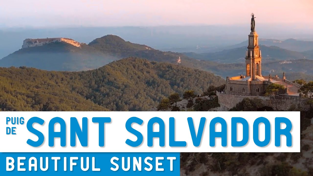 Sant Salvador Mallorca - Der Klosterberg bei Sonnenuntergang - 4K - Drone Flight - AIX WALKER