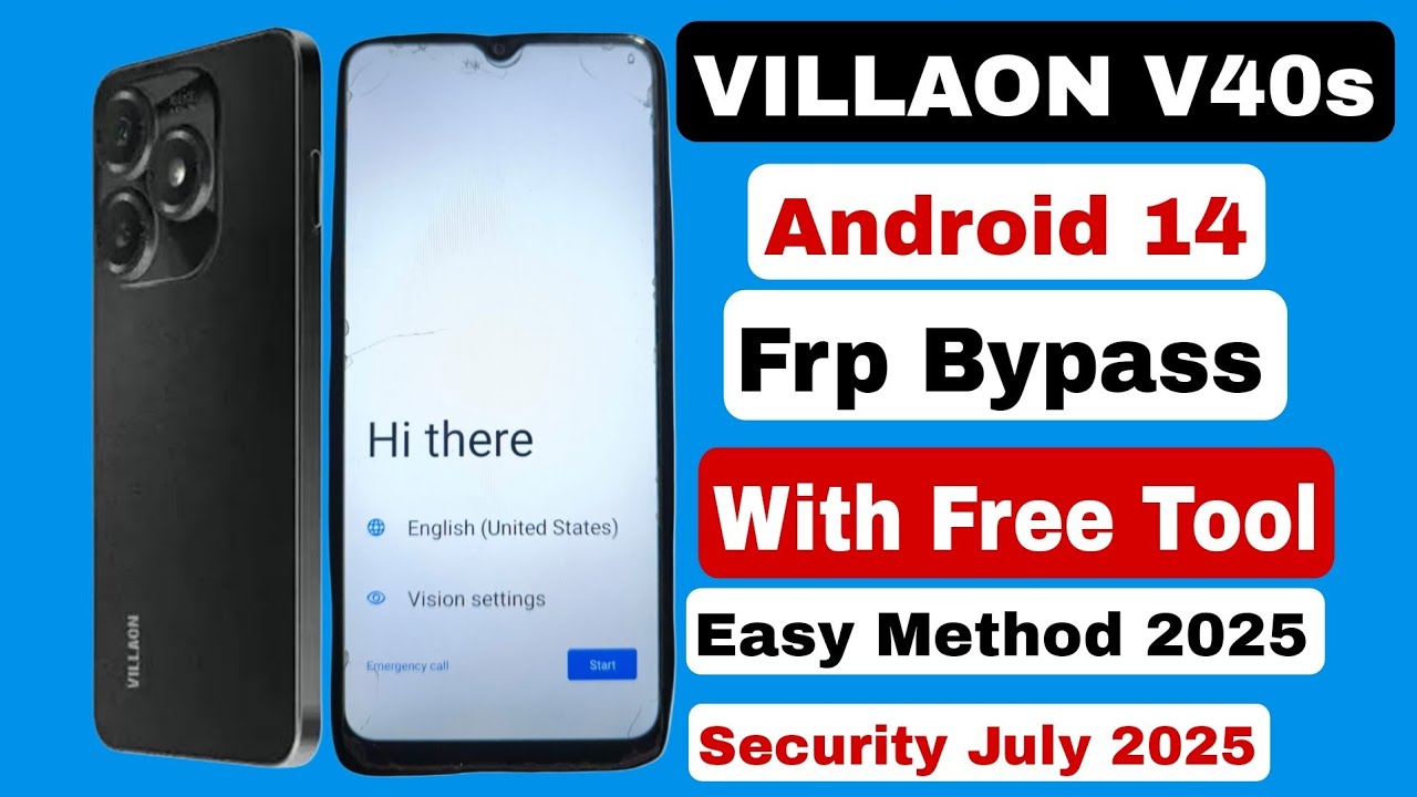 VILLAON V40s Android 14 Frp Bypass With Free Tool