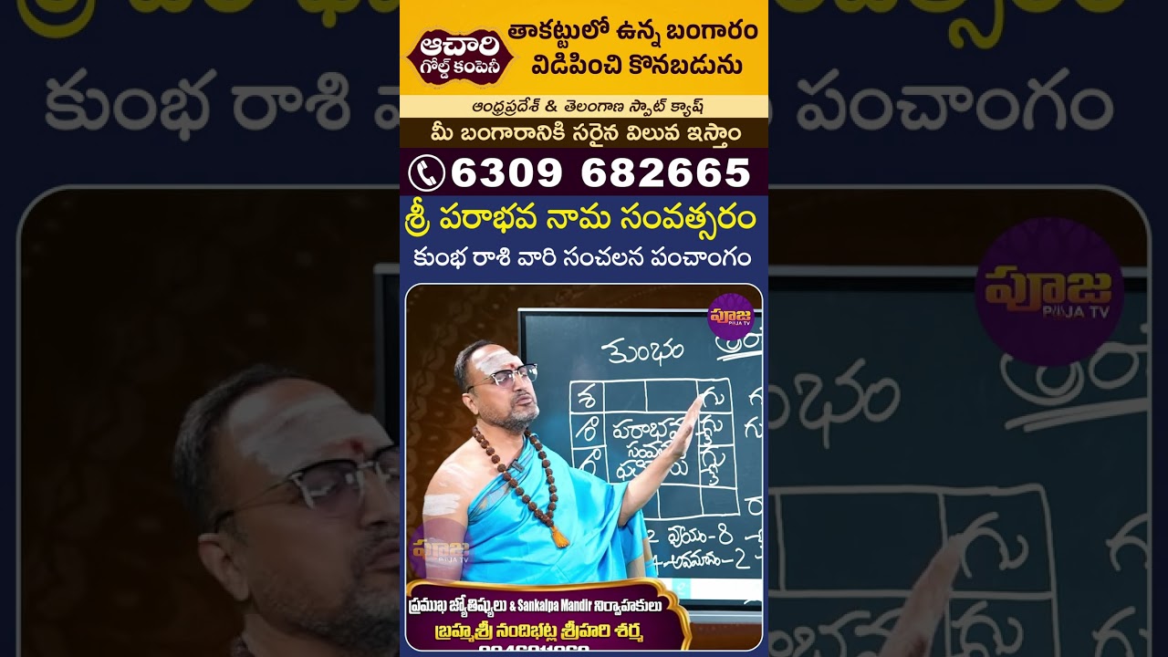 Astrologer Nandibhatla Srihari Sharma About Kumbha Rasi | Ugadi Rasi Phalalu 2026 | #kumbharasi