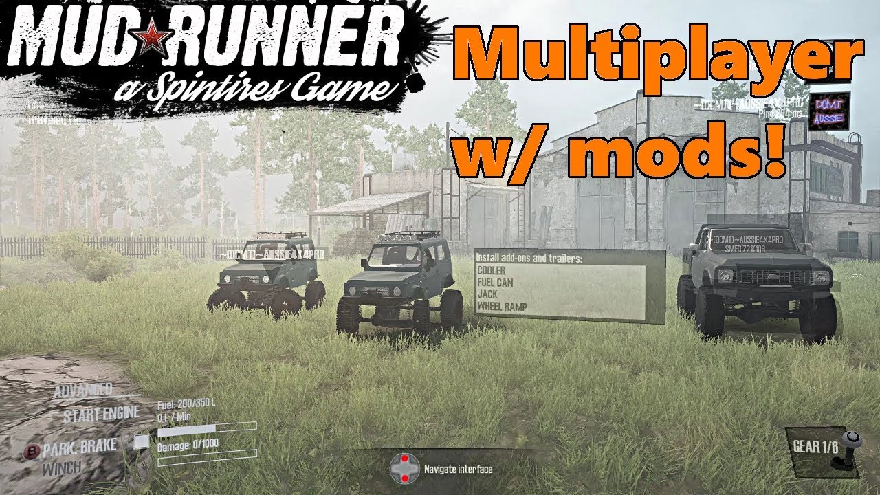 SpinTires Mud Runner: Multiplayer w/ Mods on UNRELEASED MAP! + New Suzuki Samurai Mod