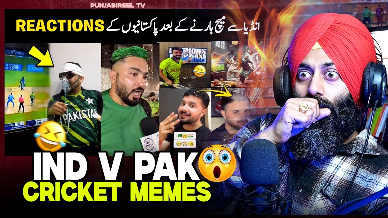 CRICKET MEMES 😂 Pakistani people Funny Reactions After Losing to India  | PunjabiReel TV