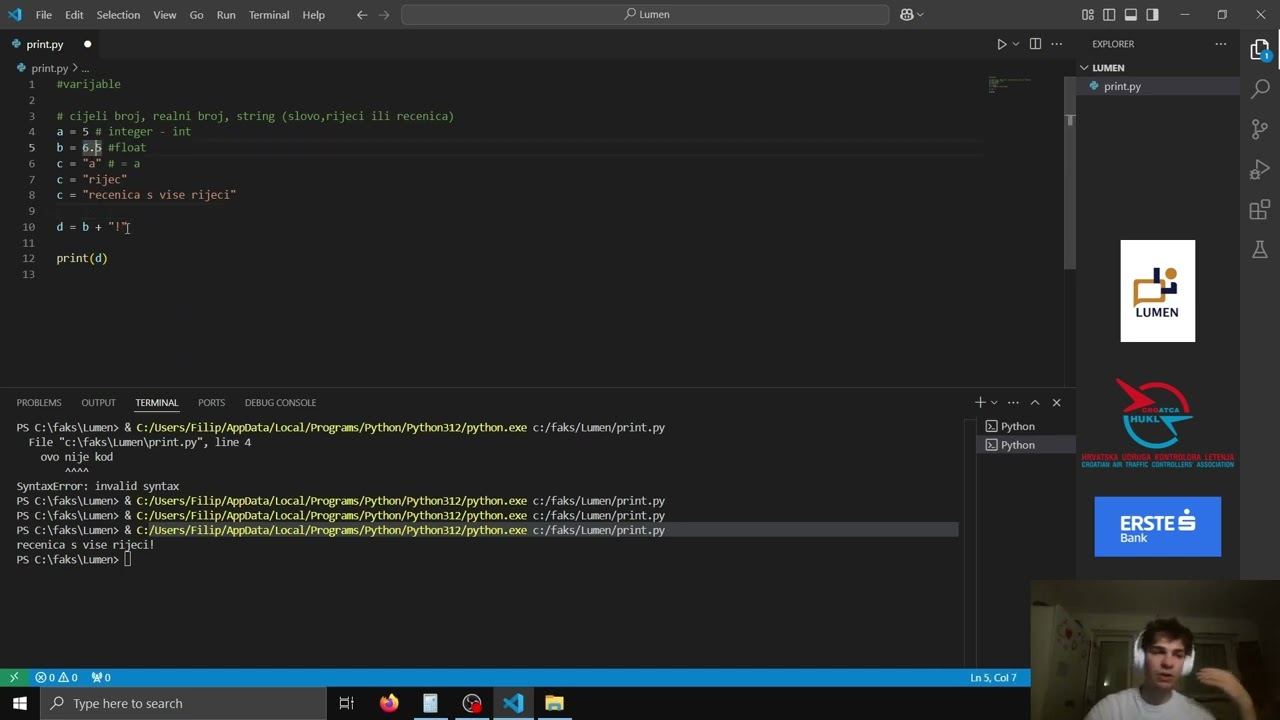 ŠKOLA PYTHONA: treće predavanje; Osnove programiranja u Pythonu