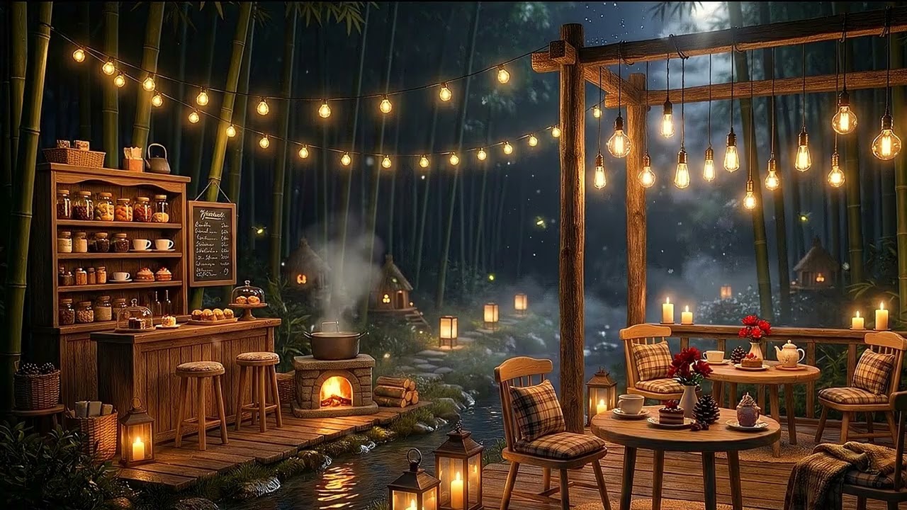 Jazz Relaxing Music ~ Cozy winter Coffee Shop ❄️ Smooth Jazz Instrumental Music with Crackling Firep